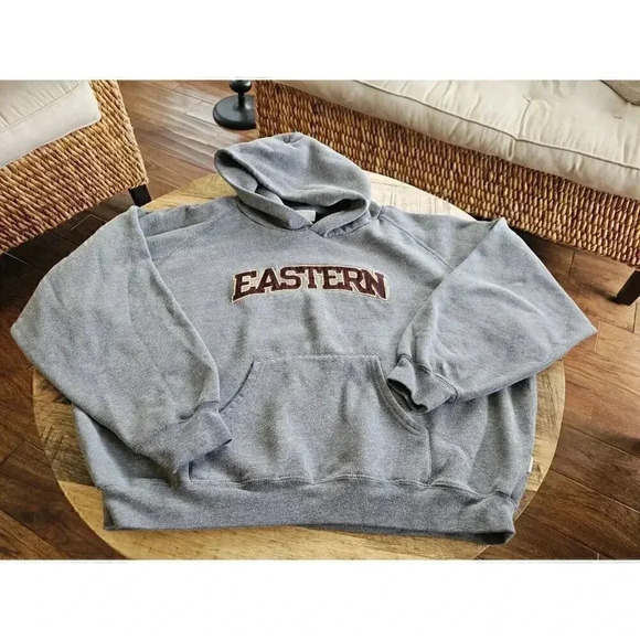Jansport Gray Hoodie with Brown 'Eastern' Print - Picture 5 of 10